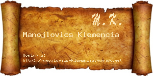 Manojlovics Klemencia névjegykártya